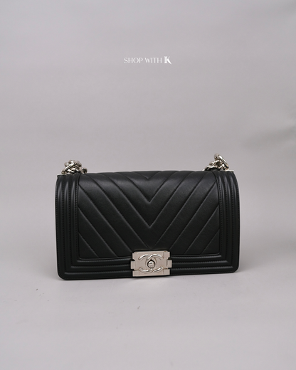 Chanel Leboy Old Medium Chevron Black SHW