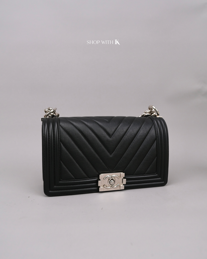 Chanel Leboy Old Medium Chevron Black SHW