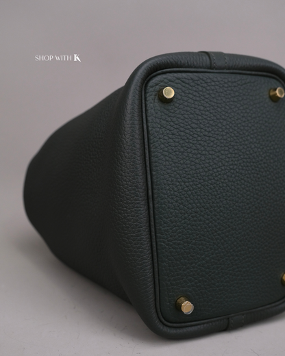 Hermes Picotin 18 Vert Mangrove GHW