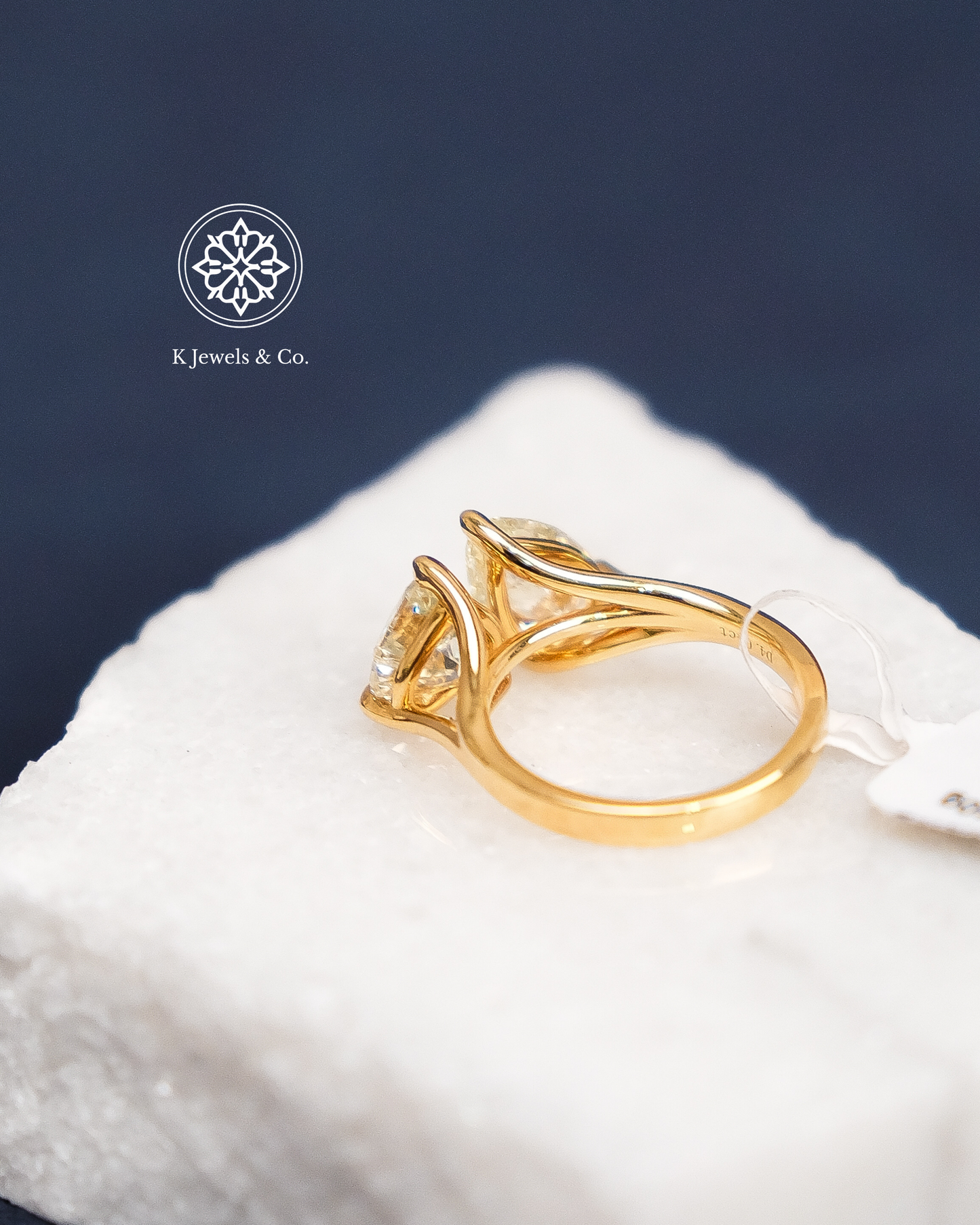 Toi et Moi Heart and Pear Shaped Ring w/ GIA