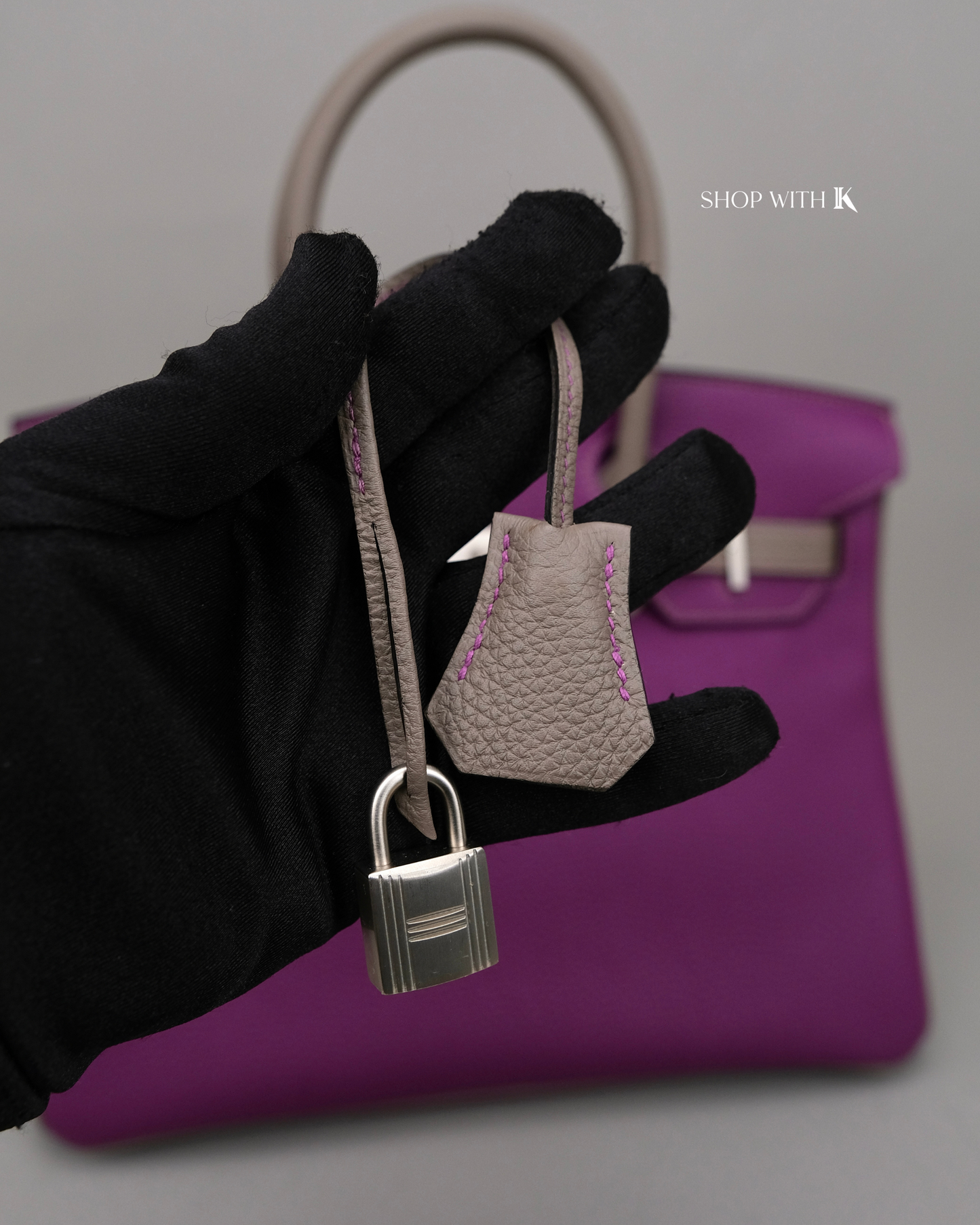 Hermes Birkin 30 Anemone Purple and Gris Meyer PHW