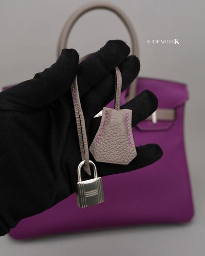 Hermes Birkin 30 Anemone Purple and Gris Meyer PHW