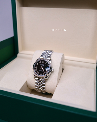 Rolex Datejust Black Roman Dial - 31mm