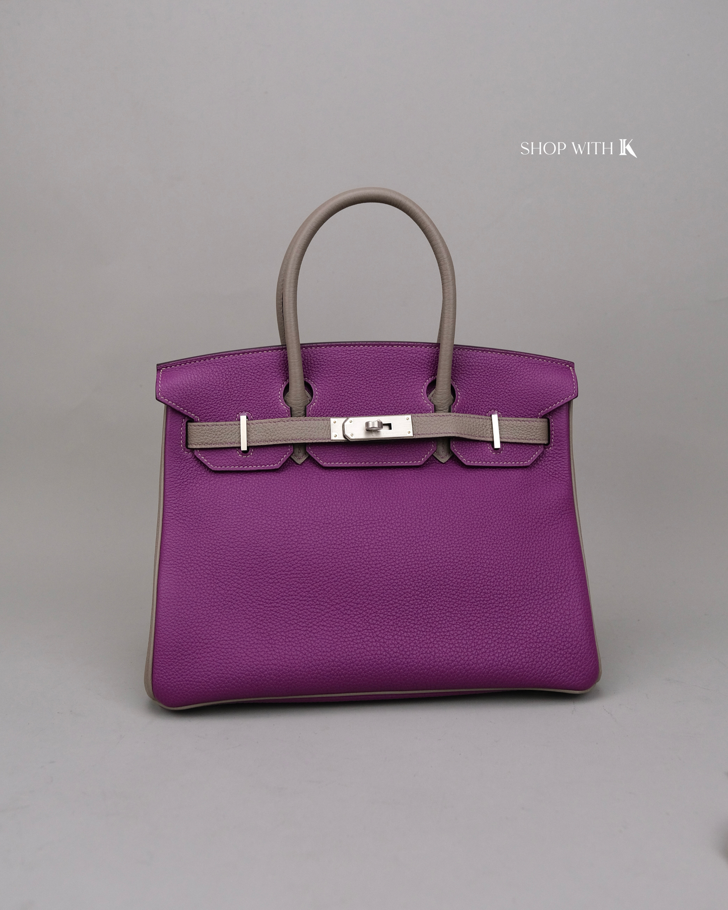 Hermes Birkin 30 Anemone Purple and Gris Meyer PHW