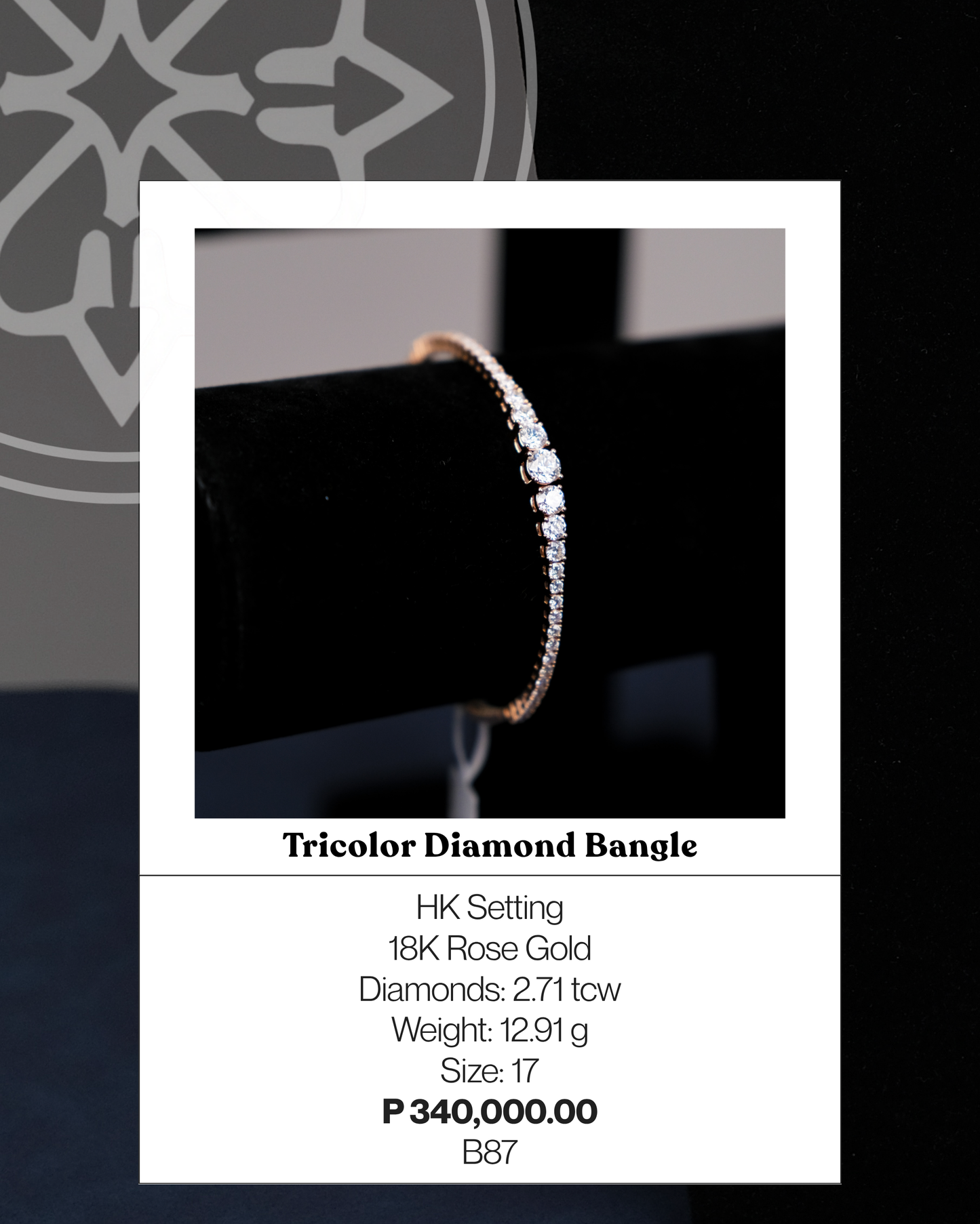 Diamond Bangle in Rose Gold