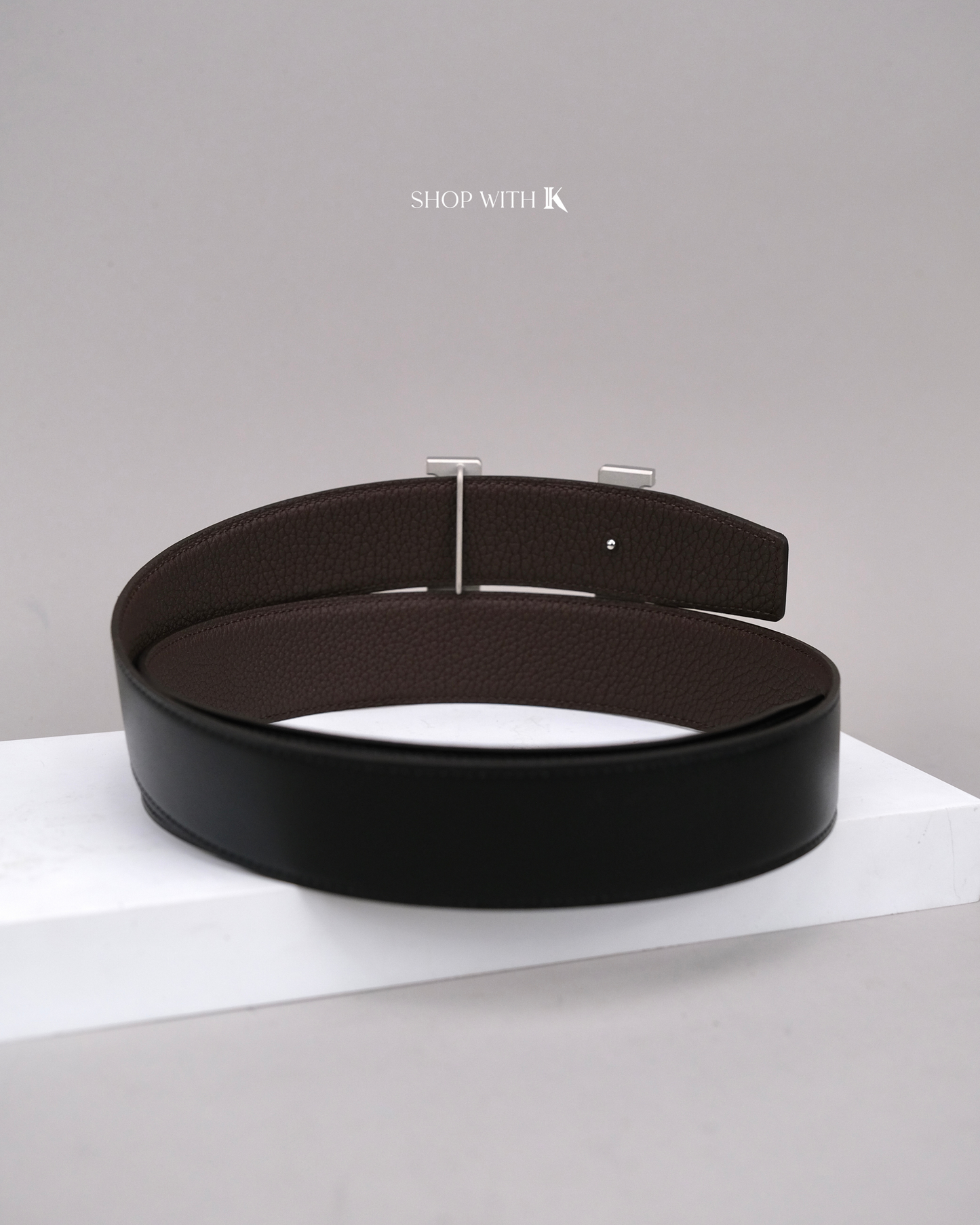 Hermes Constance Belt Noir PHW