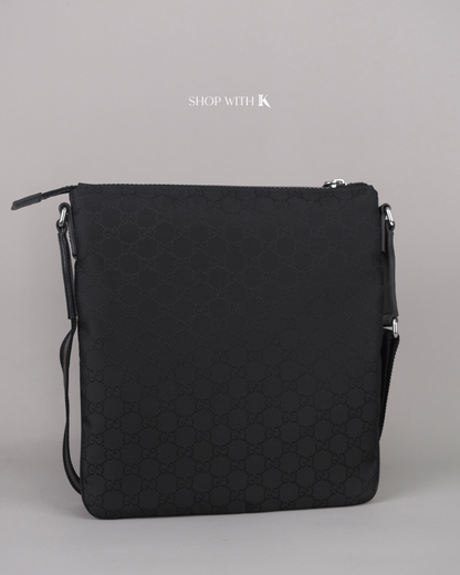 Gucci GG Canvas Nylon Mens Messenger Black