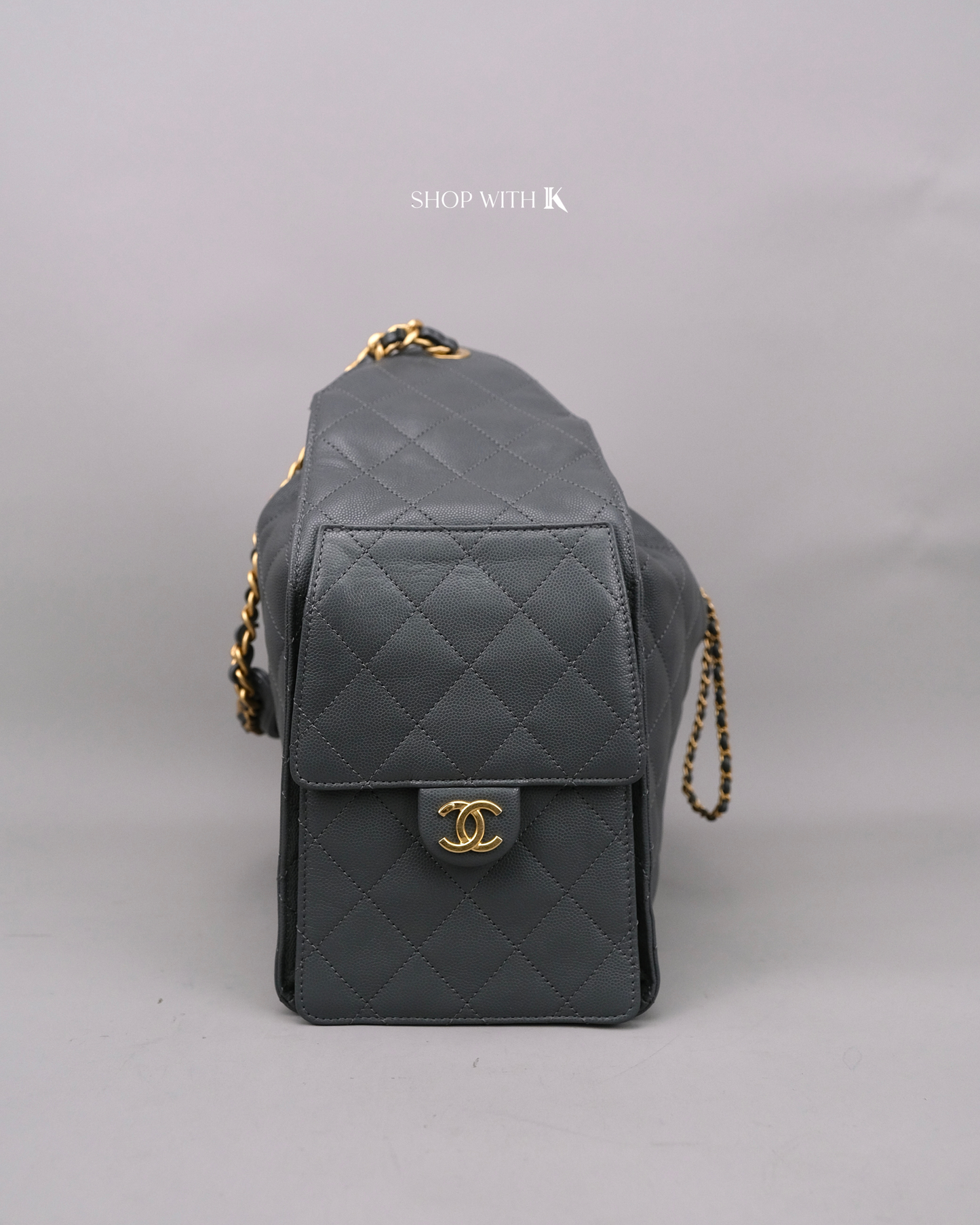 Chanel 25 Medium Gray GHW