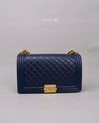 Chanel Leboy Medium Navy Blue GHW