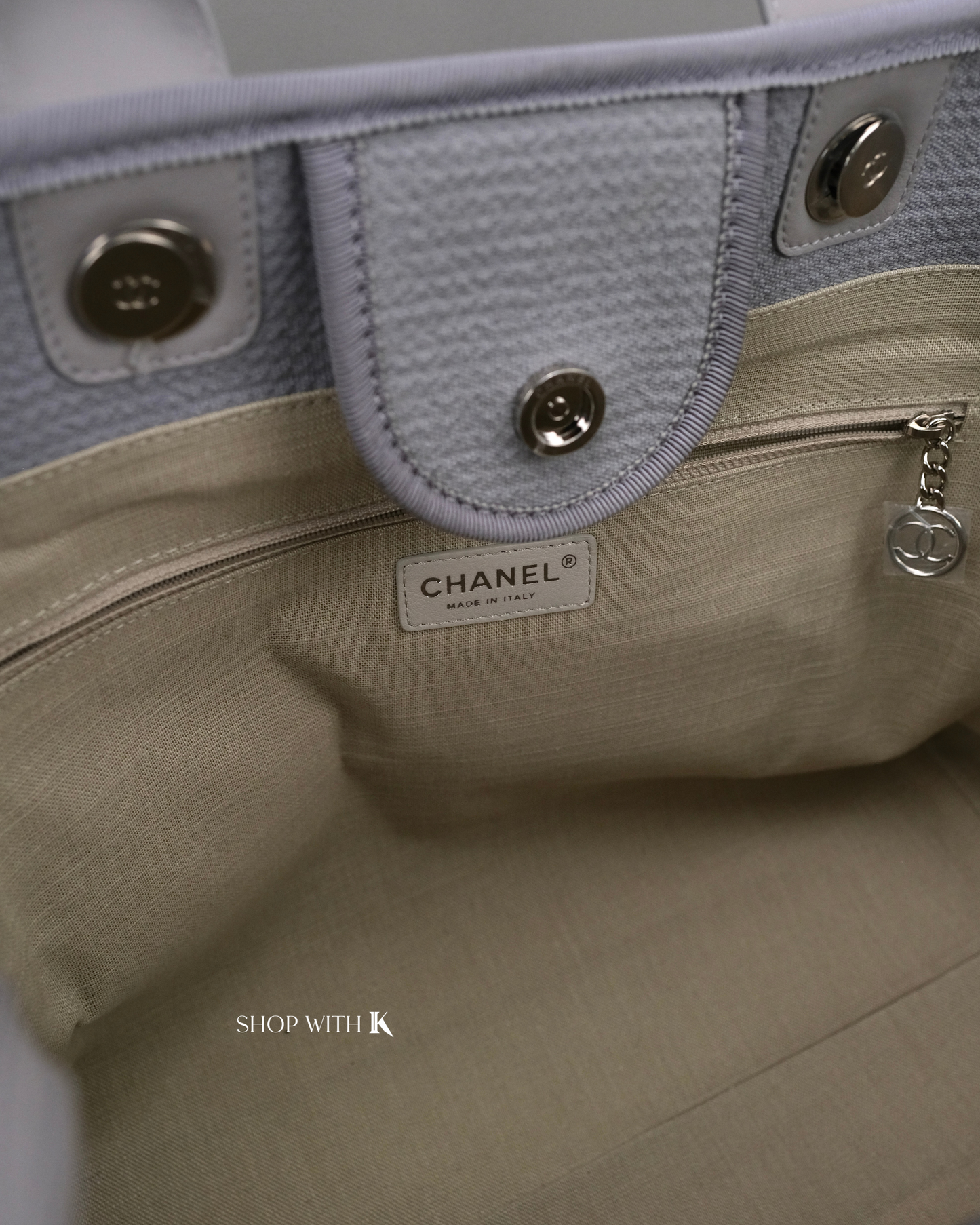 Chanel Deauville Tote Bag Gray