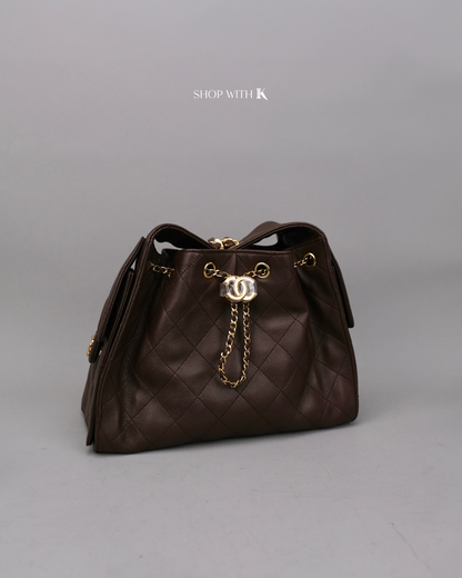 Chanel 25 Small Dark Brown GHW