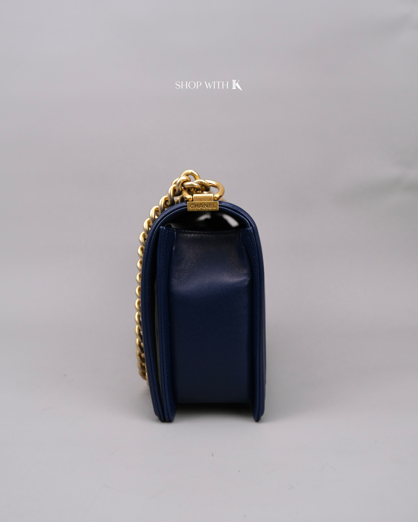 Chanel Leboy Medium Navy Blue GHW