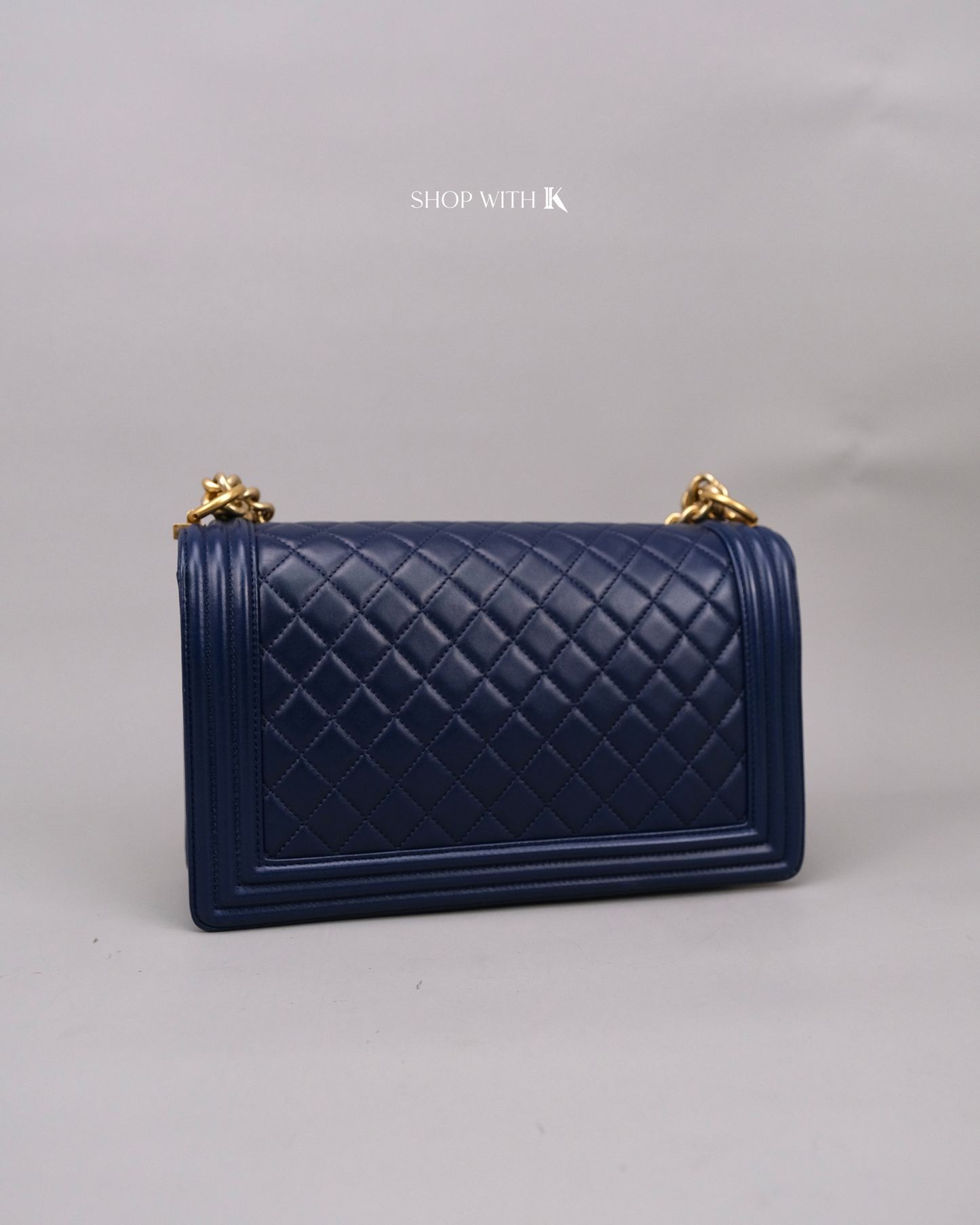 Chanel Leboy Medium Navy Blue GHW