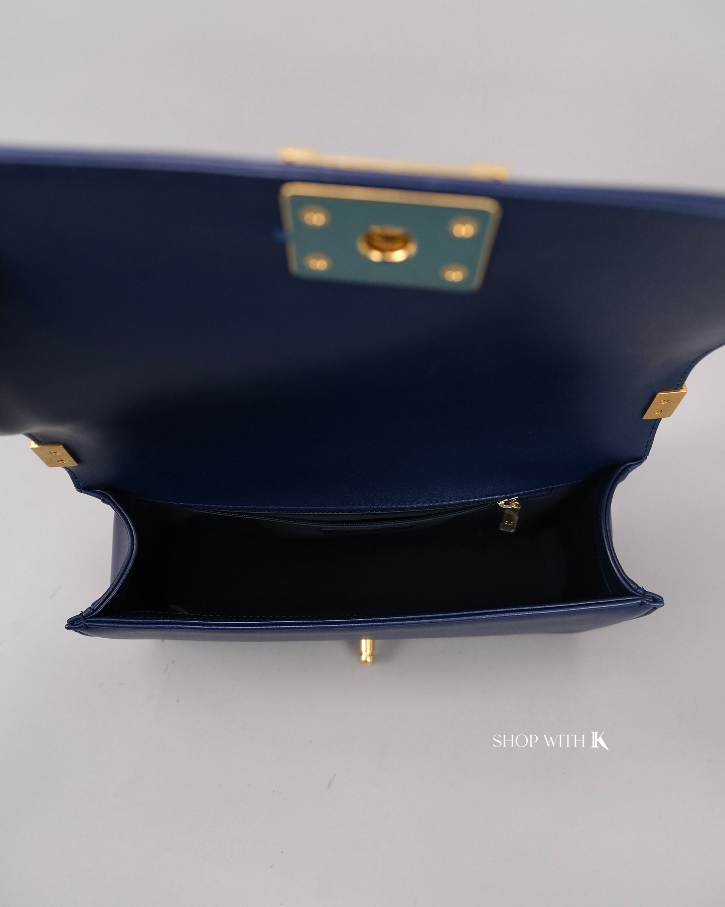 Chanel Leboy Medium Navy Blue GHW