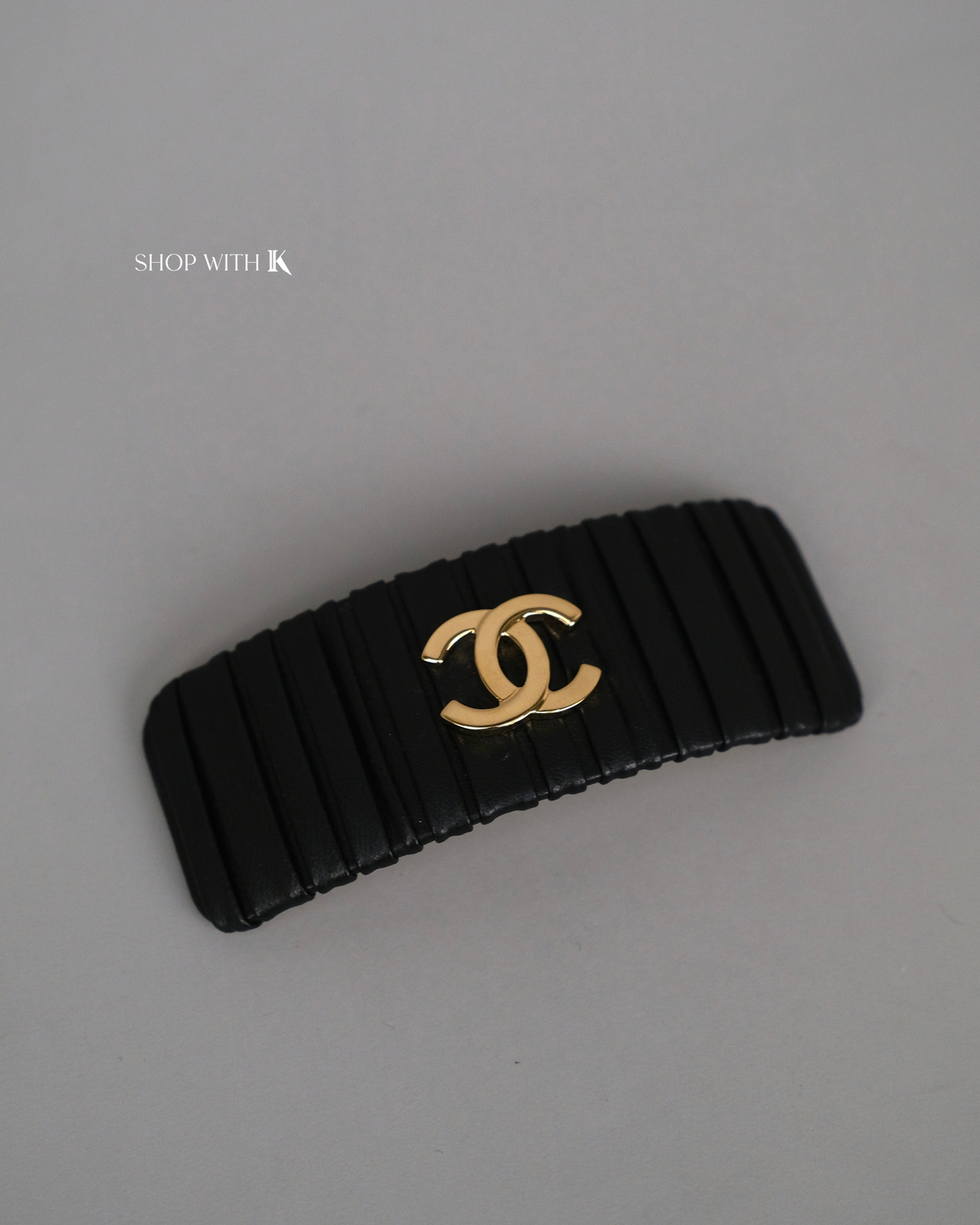 Chanel Hairclip Black GHW