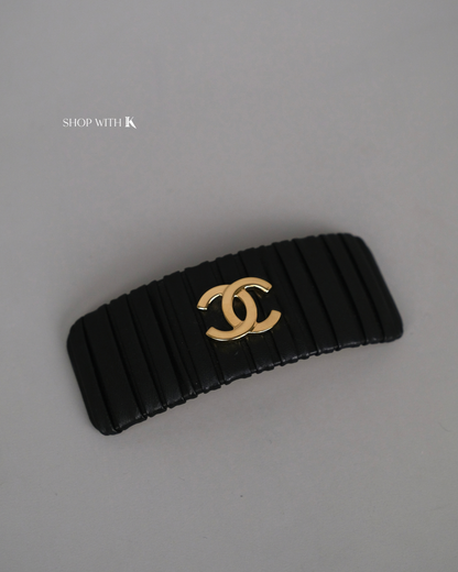 Chanel Hairclip Black GHW
