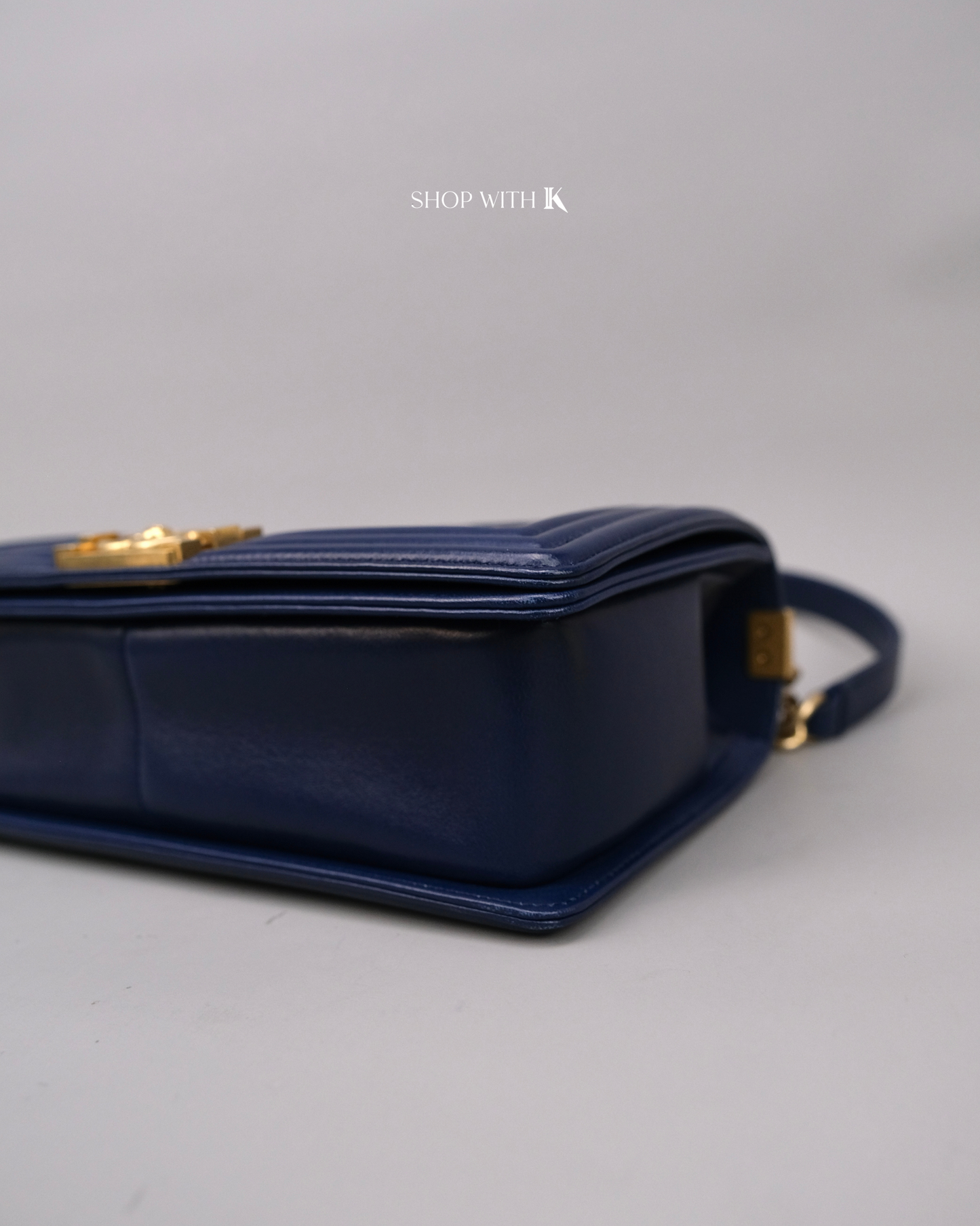 Chanel Leboy Medium Navy Blue GHW
