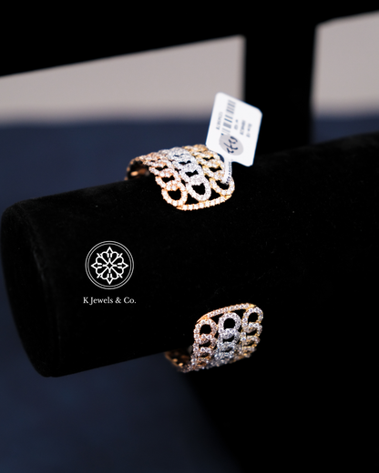 Tricolor Diamond Bangle