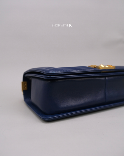 Chanel Leboy Medium Navy Blue GHW