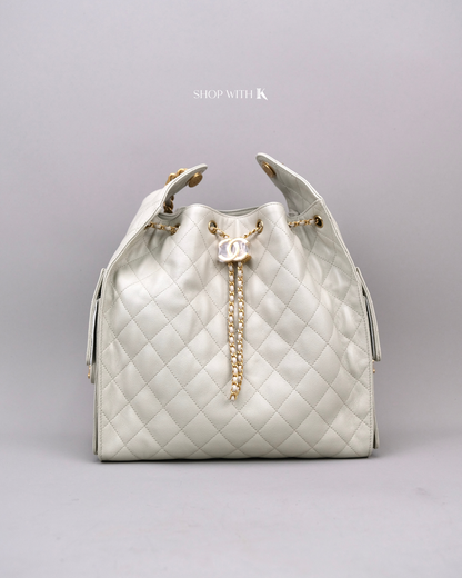 Chanel 25 Medium Light Gray
