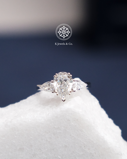 2ct Pear Shaped Diamond Ring w/ GIA