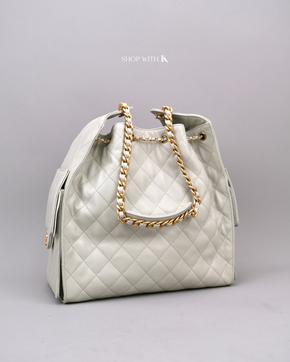 Chanel 25 Medium Light Gray