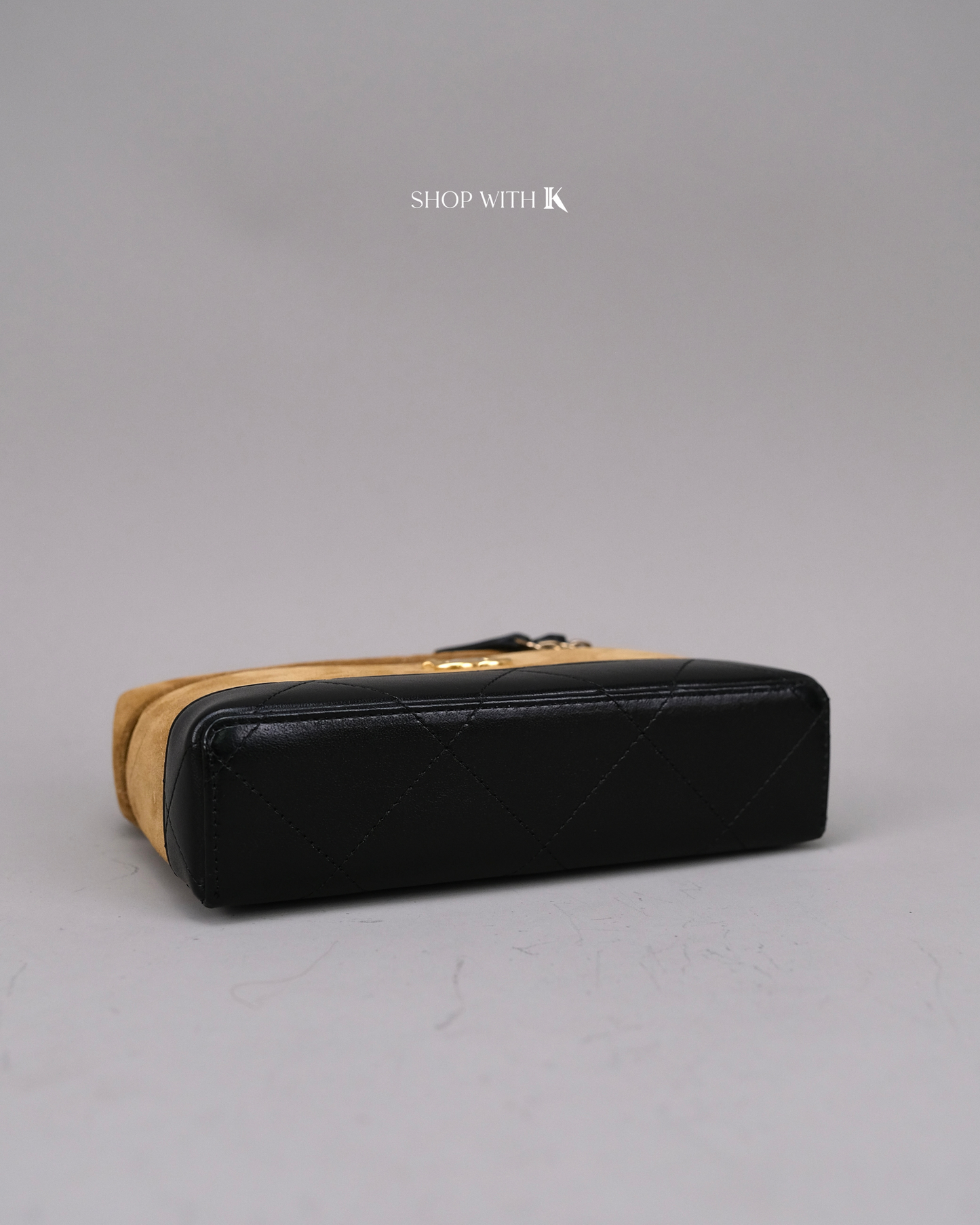 Chanel Slim Vanity Bag Suede Beige GHW