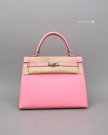 Hermes Kelly 25 Rose Confetti PHW
