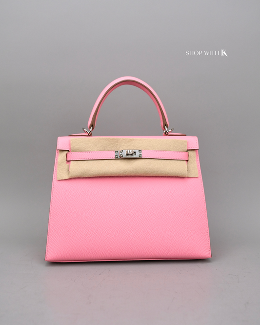 Hermes Kelly 25 Rose Confetti PHW
