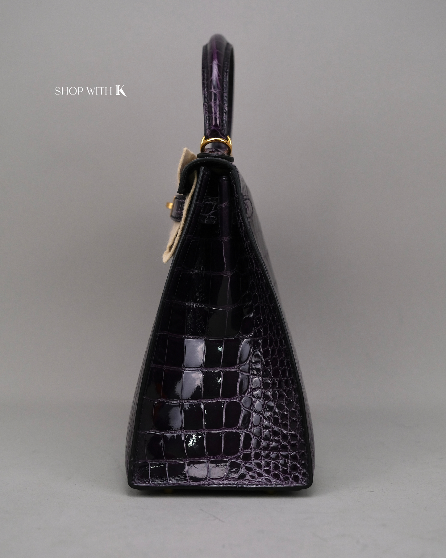 Hermes Kelly 28 Aubergine Alligator GHW