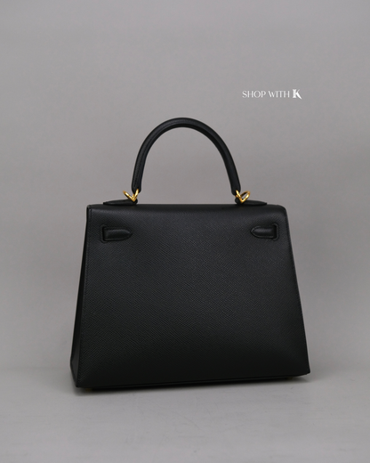 Hermes Kelly 25 Noir GHW