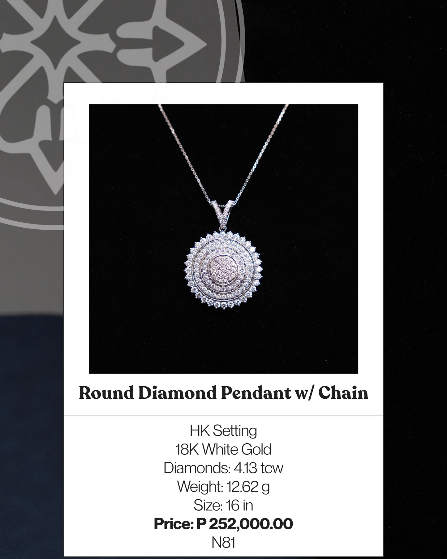 Round Diamond Pendant w/ Chain