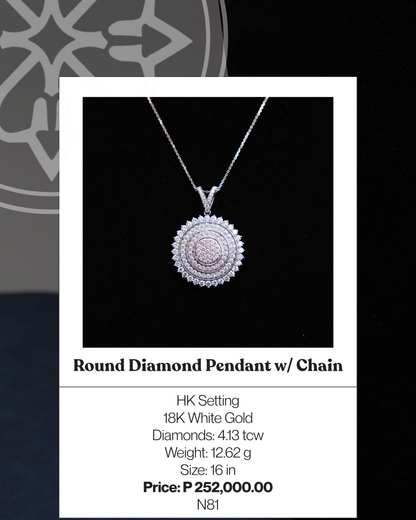 Round Diamond Pendant w/ Chain