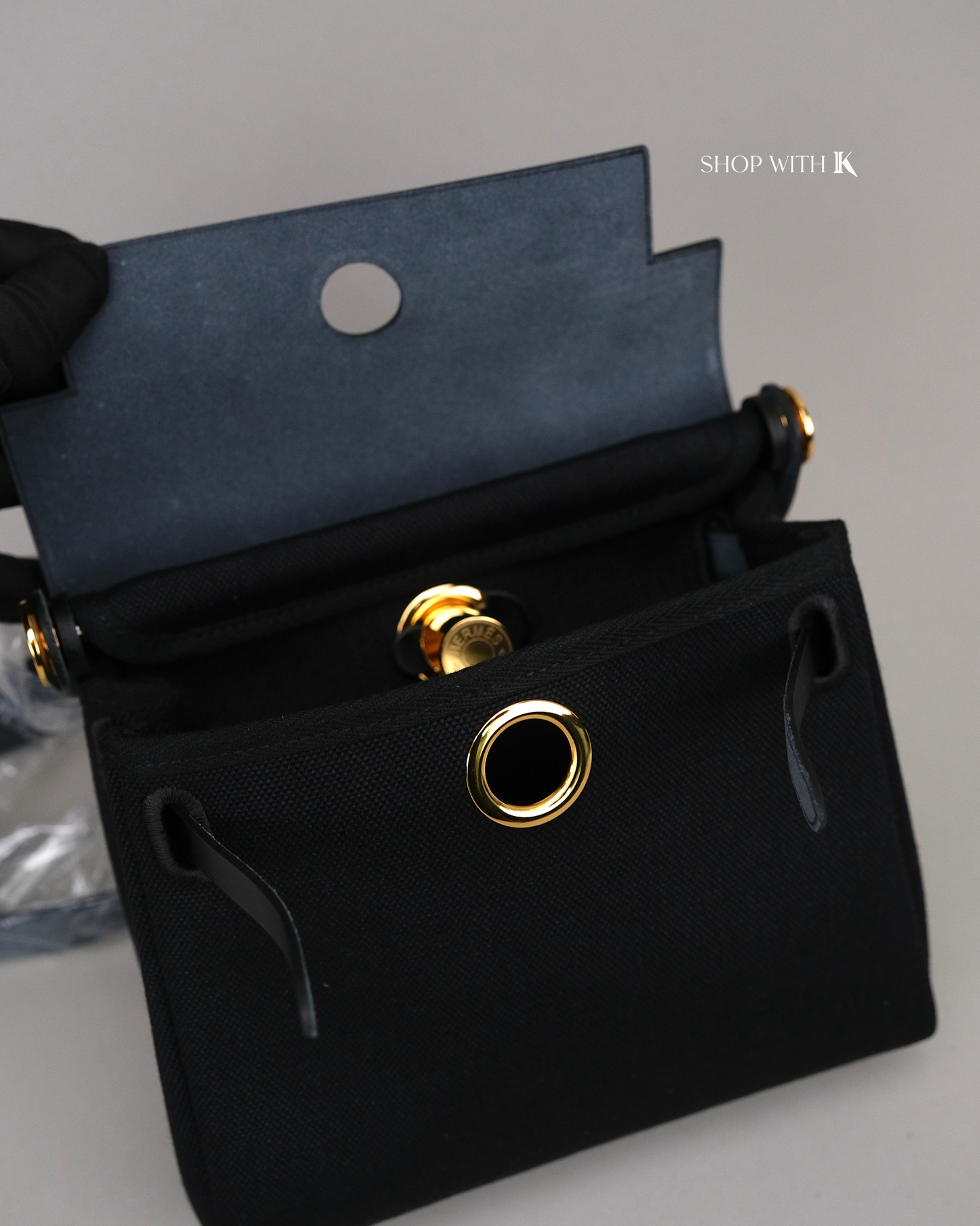 Hermes Mini Herbag Zip 20 Noir GHW