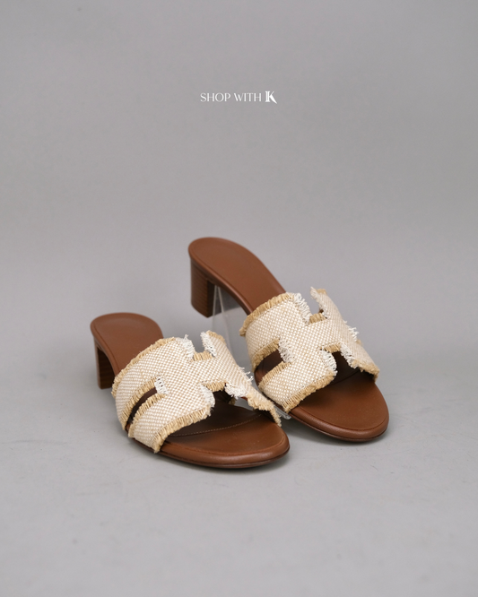 Hermes Oasis Sandal Fringed Linen