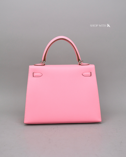 Hermes Kelly 25 Rose Confetti PHW