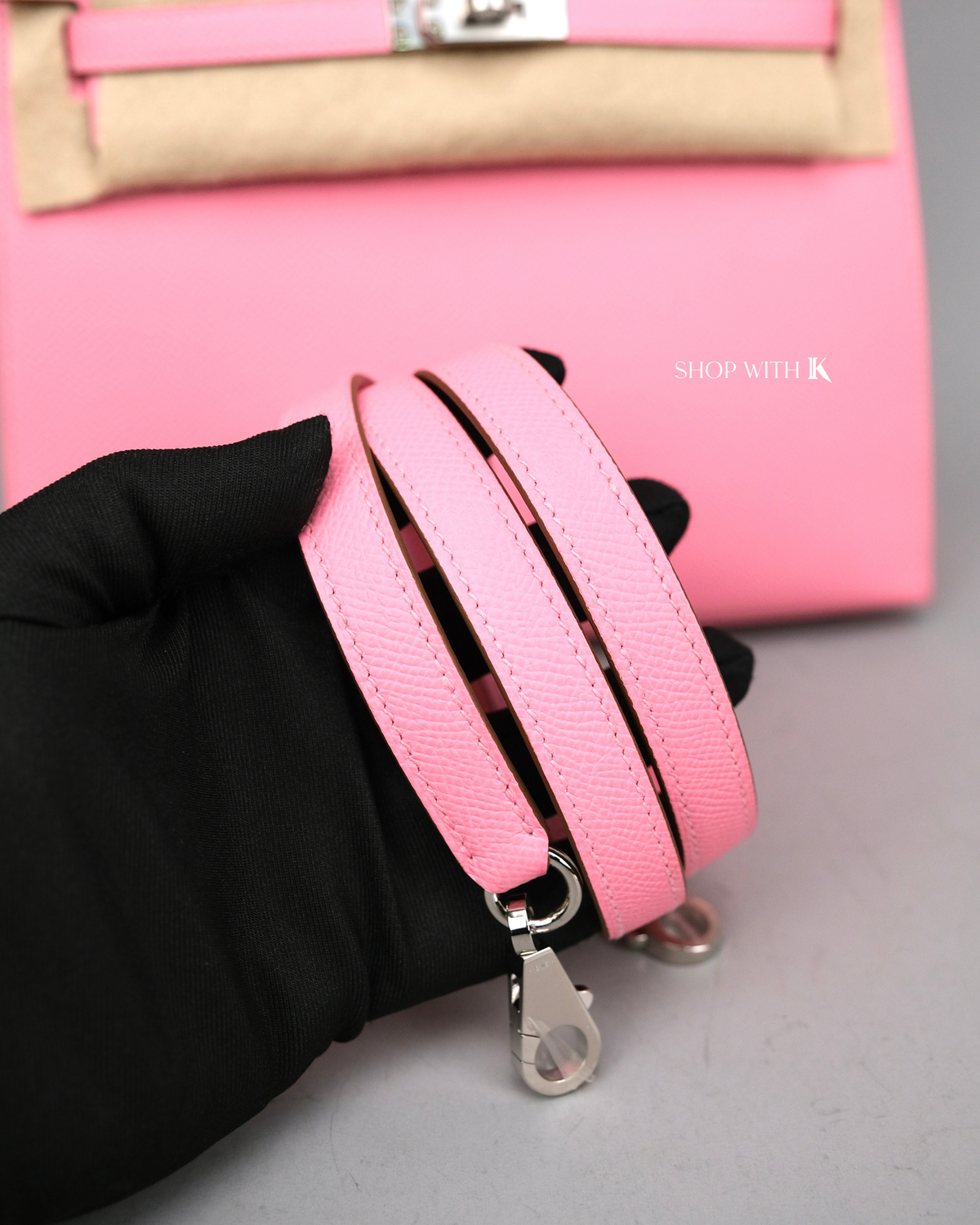 Hermes Kelly 25 Rose Confetti PHW