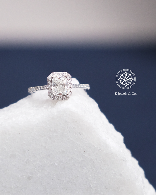 1ct Emerald Cut Diamond Ring w/ GIA