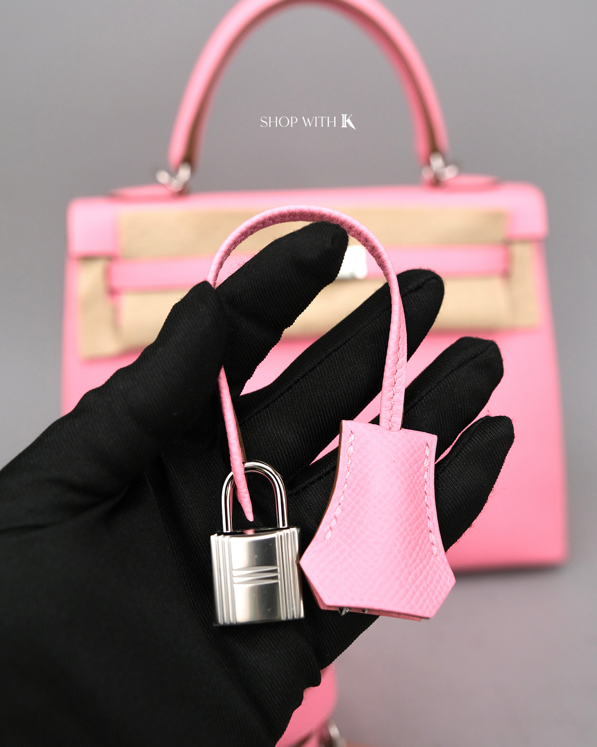 Hermes Kelly 25 Rose Confetti PHW