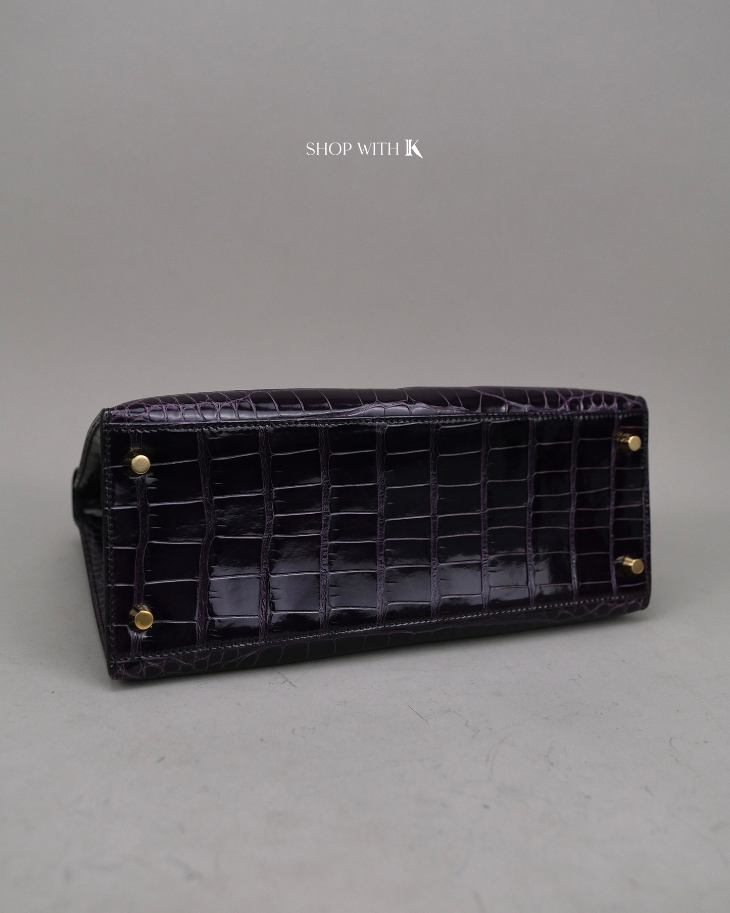 Hermes Kelly 28 Aubergine Alligator GHW