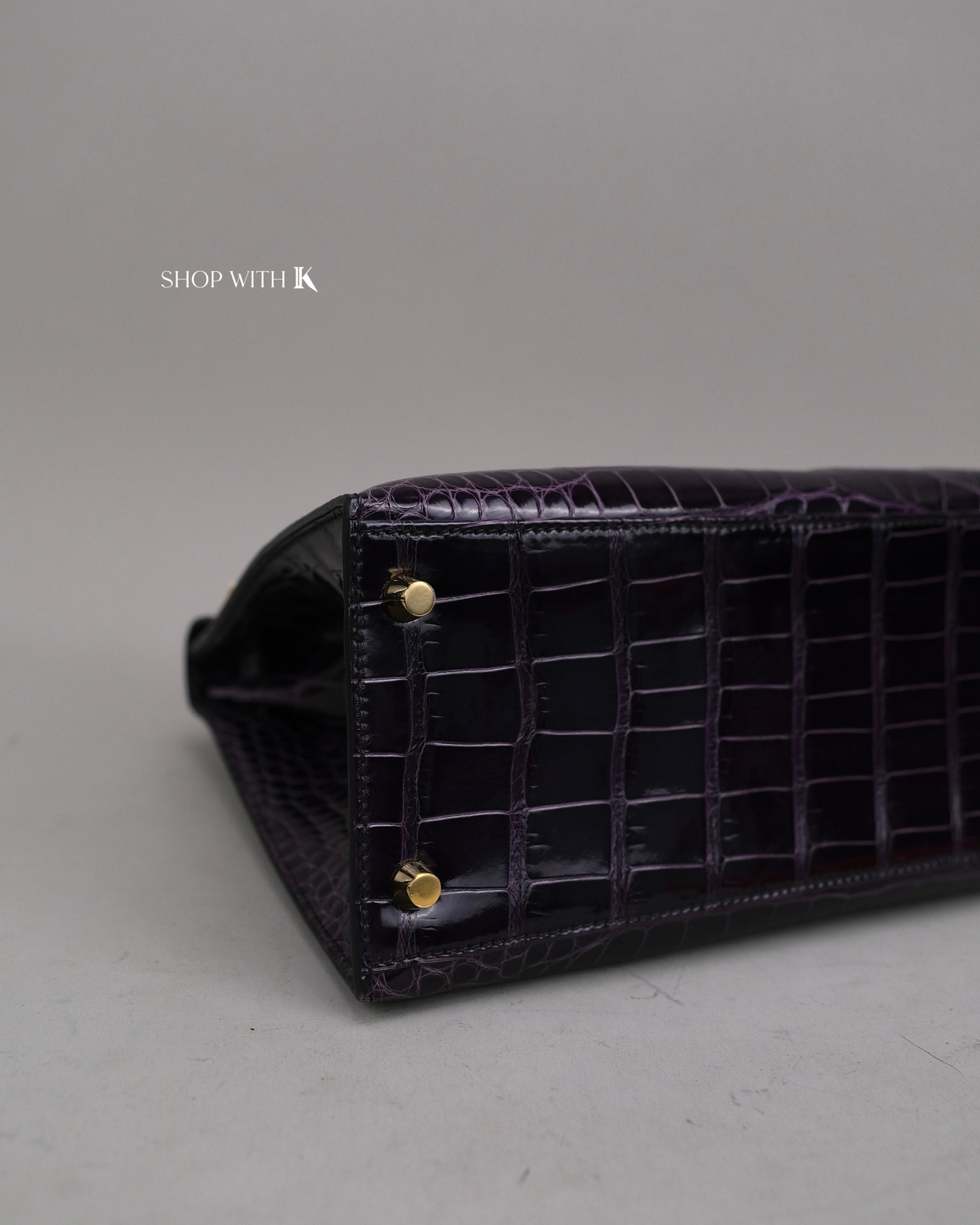 Hermes Kelly 28 Aubergine Alligator GHW