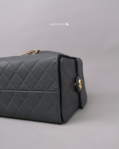 Chanel 25 Medium Gray GHW