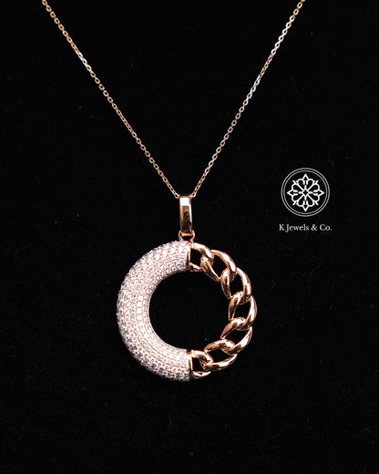 Round Diamond Pendant w/ Chain