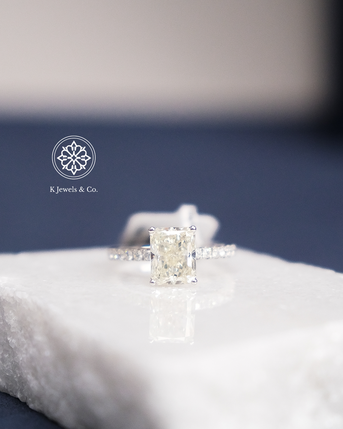 3ct Radiant Cut Diamond Ring w/ GIA
