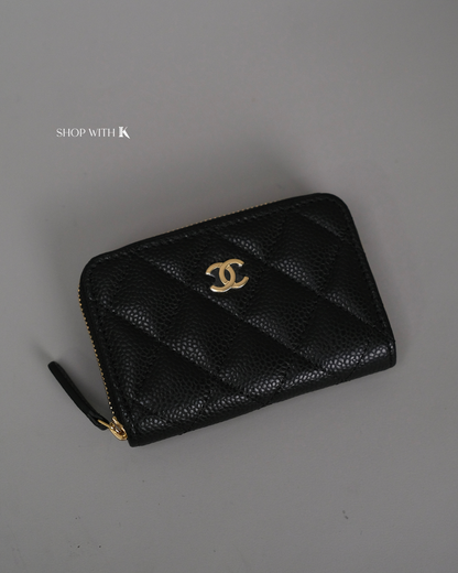 Chanel Zip Around Black Cardholder