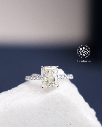 3ct Radiant Cut Diamond Ring w/ GIA
