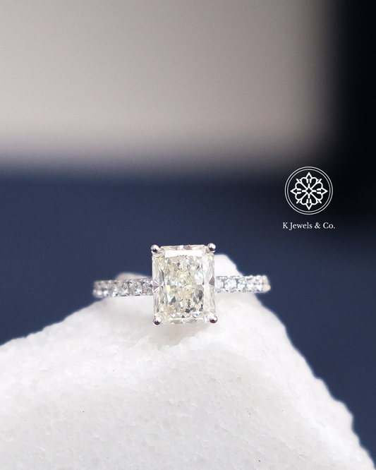 3ct Radiant Cut Diamond Ring w/ GIA