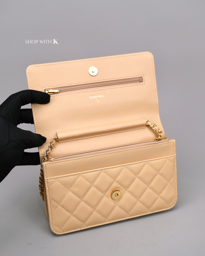 Chanel Wallet on Chain Beige Clair