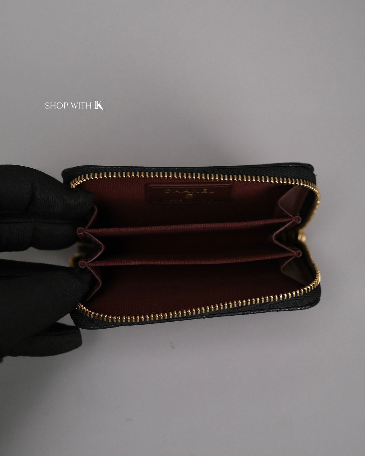 Chanel Zip Around Black Cardholder