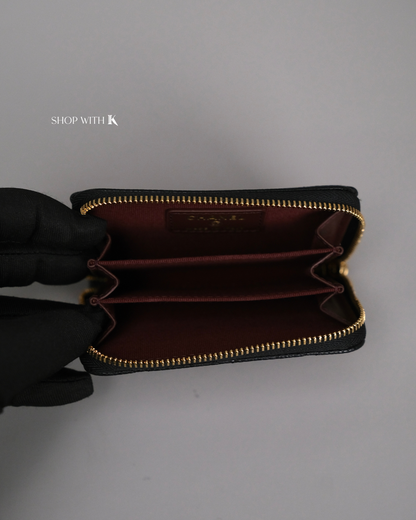 Chanel Zip Around Black Cardholder